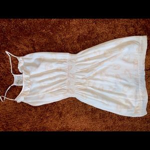 White BCBGeneration sun dress with light pink lips